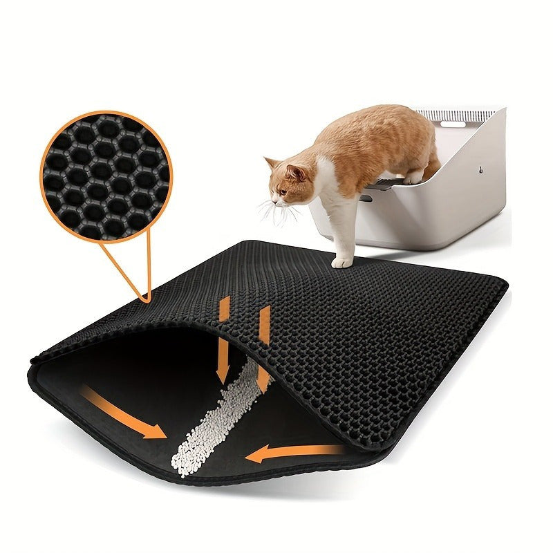 EVA Double-Layer Cat Litter Mat with Filter for Sand Control.