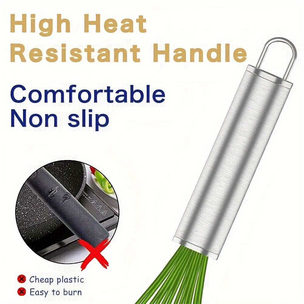 High-Quality Silicone and Stainless Steel Whisk - Safe for use on Nonstick Pans, Heat Resistant - A Must-Have Kitchen Tool