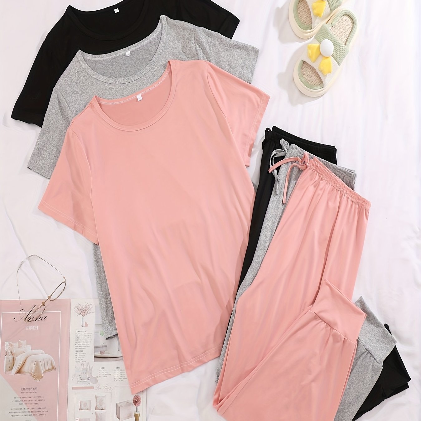 3-piece short sleeve leggings set