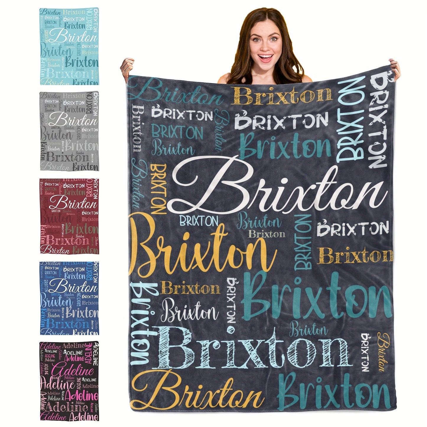 Personalized Soft Polyester Throw Blanket with Custom Name - Ideal for Couch, Bed, Office, Camping & Travel - A Thoughtful Gift for Loved Ones on Special Occasions like Christmas, Birthdays & Holidays