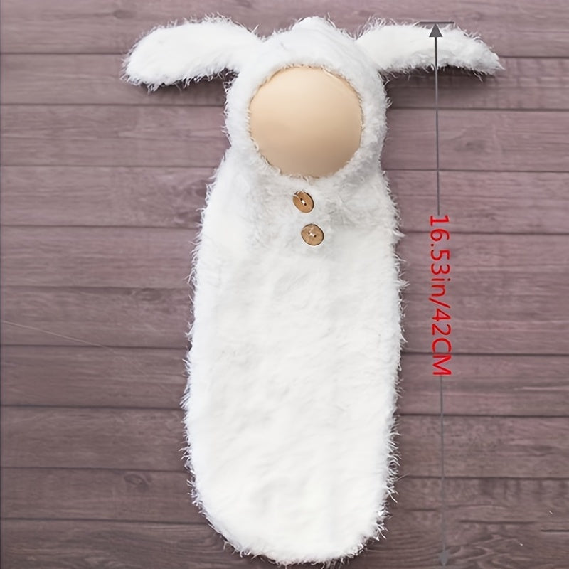 Newborn Photography Props: Infant Soft Dog Sleeping Bag With Hat, Gender-Neutral Photo Shoot Outfit, Cute Crochet Infant Outfit.