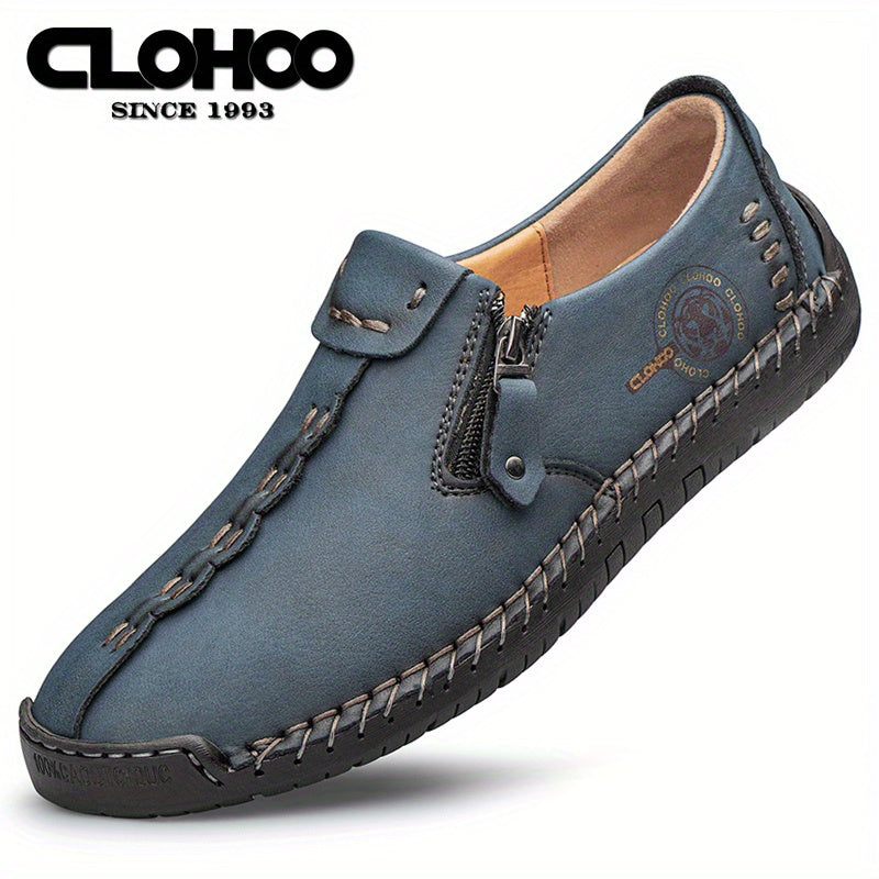 CLOHOO Men's Stitching Loafers, Non-Slip Casual Shoes