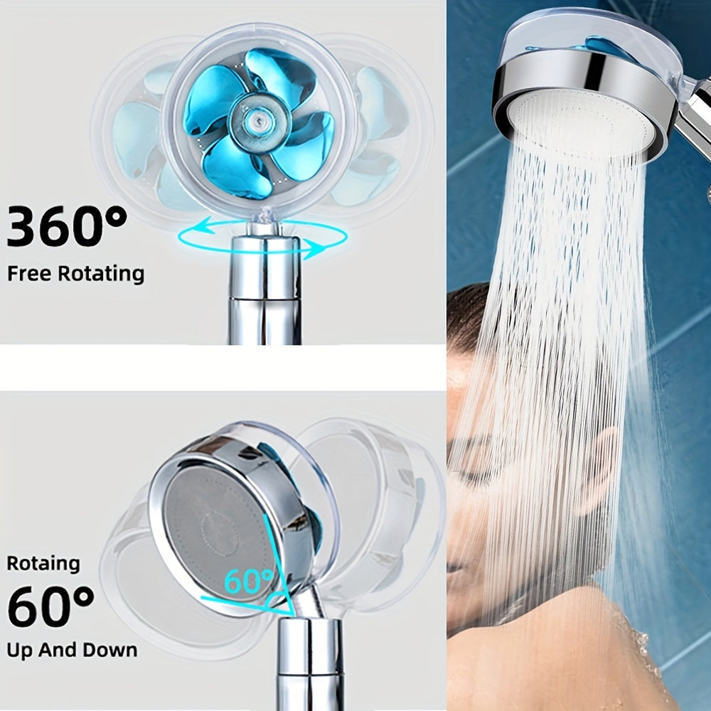 1 Turbocharged shower head with mist head, plastic design, supercharged performance, and Lotus Fluffy water heater - delivering a luxurious shower experience without additional accessories.