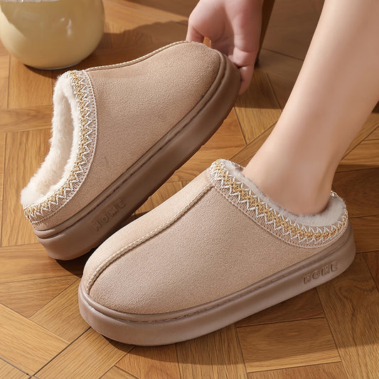 Stylish Winter Slippers for Men and Women - Cozy, Warm Indoor/Outdoor Slip-Ons with Plush Lining and Anti-Slip Sole