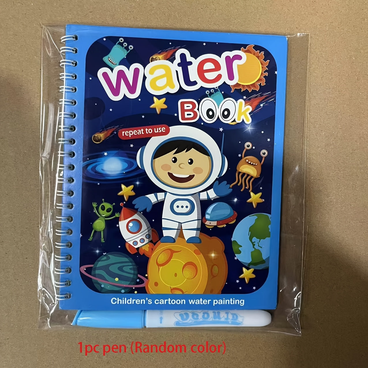 Reusable water drawing books for children with water pen, promoting imaginative play and enhancing drawing skills using paper material in mixed colors.