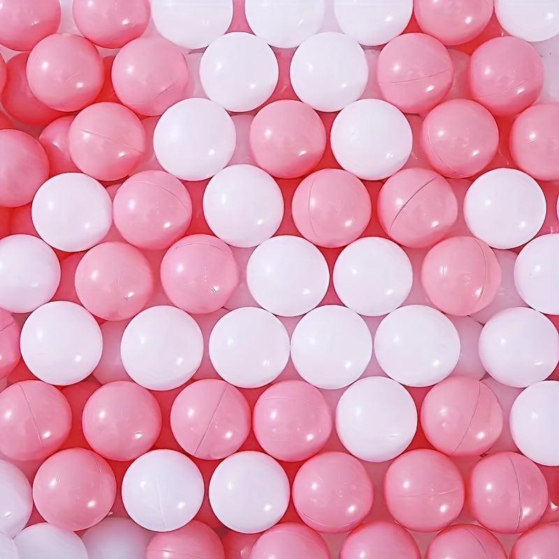 100pcs Pink and White Ball Pit Balls for Kids, Safe Non-Toxic PP Ocean Balls, for Children Ages 3-12 Years, for Ball Pools and Play Areas