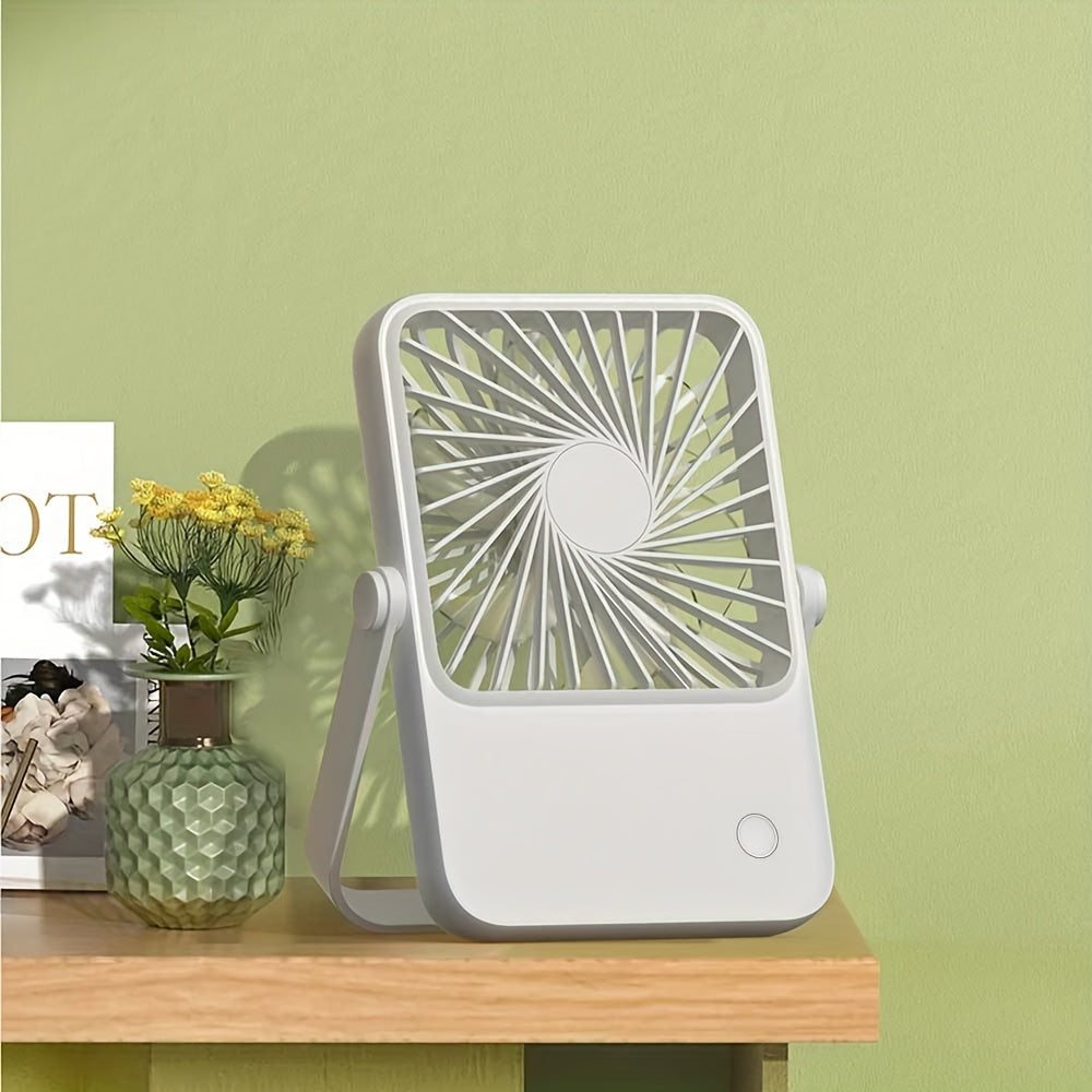 This battery-powered small desk fan measures 1pc and features a 360 ° free adjustable angle design. Enjoy 3 wind adjustable settings and ultra-quiet operation, making it perfect for home, office, travel, and outdoor use.