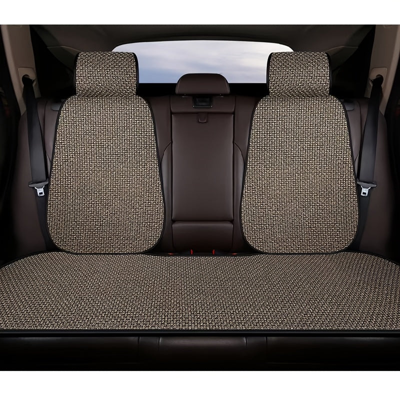 Non-slip, breathable linen car seat cushions for BMW, KIA, AUDI, and more. Easy care and all-season comfort.