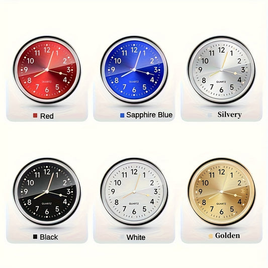 Decorative glow clock for high-end cars, stick-on dashboard accessory.