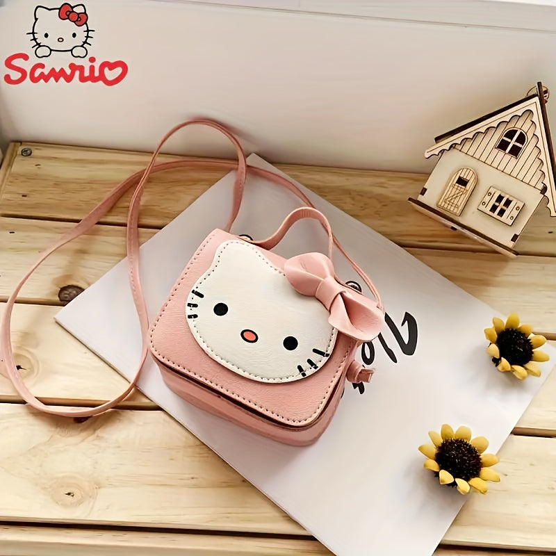 Sanrio Hello Kitty Mini Crossbody Bag features a cute cartoon design, PU material, washable, snap closure, and multiple color options. Perfect for women's fashion accessories, casual