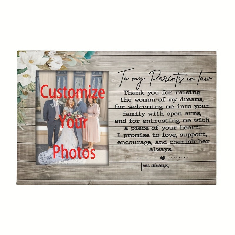 Personalized Custom Photo Canvas Wedding Gift for Parents in Law - Perfect Wedding Gift for Parents of the Bride from Groom - Size: 29.97cm X 39.88cm