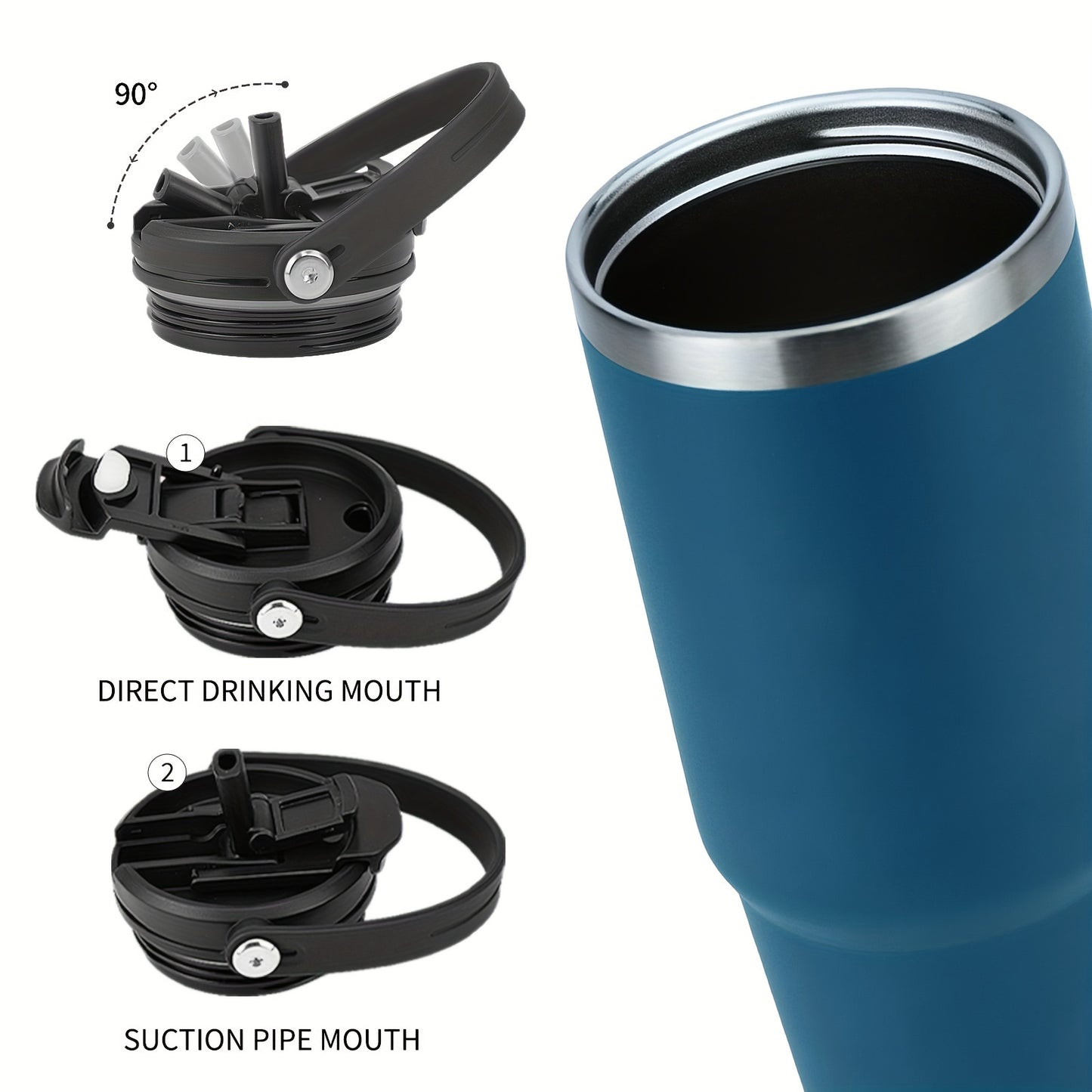 WTAERSY Insulated Water Bottle with Double Lid, 30oz/887ml, Stainless Steel, Reusable Tumbler Cup, Perfect Gift for Various Occasions.