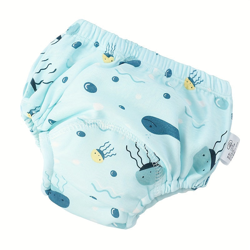 Leak-Proof Potty Training Pants for Boys & Girls - Washable, Extra Absorbent Underwear featuring Cute Cartoon Designs in Gray/Blue/Yellow