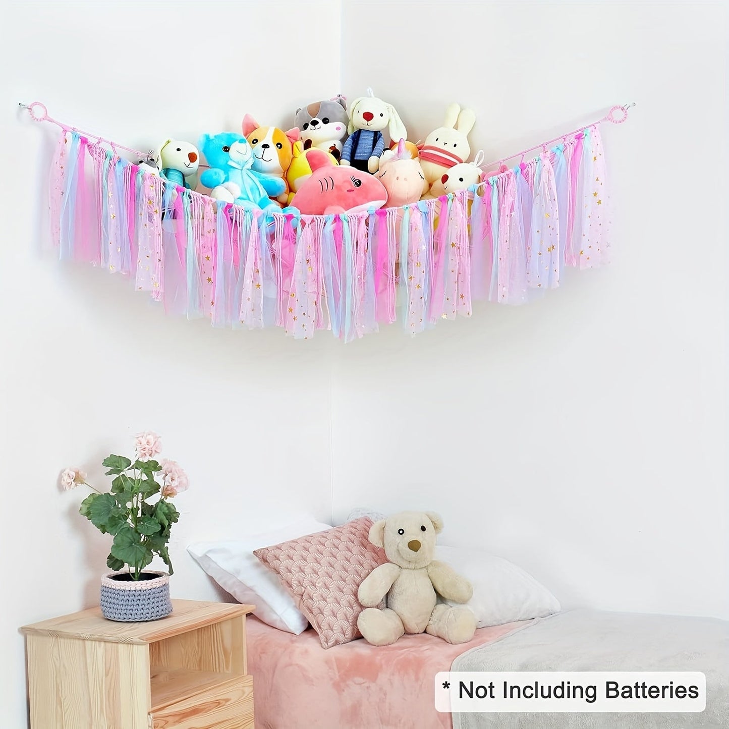 Bohemian Handwoven Toy Storage Net with Tassels for Stuffed Animals - Perfect Organizer for Halloween and Christmas Gifts