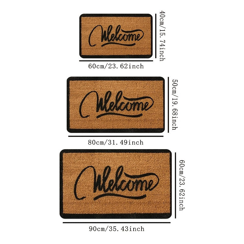 Introducing our Welcome Doormat made of durable polyester, featuring a rectangular design perfect for any entrance. This mat is water absorbent and quick-drying with a non-slip PVC backing to keep it securely in place. Easy to clean with hand wash only