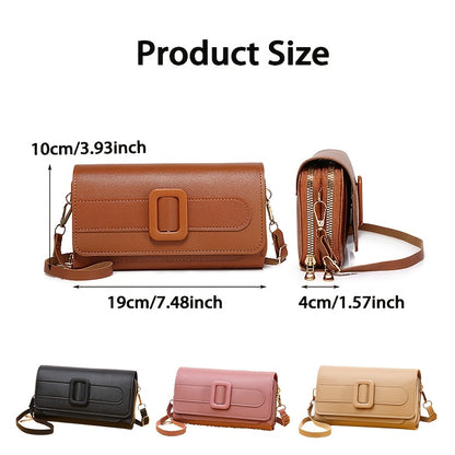 Stylish and practical solid color PU crossbody bag designed for women, ideal for work, evening events, parties, and Valentine's Day.