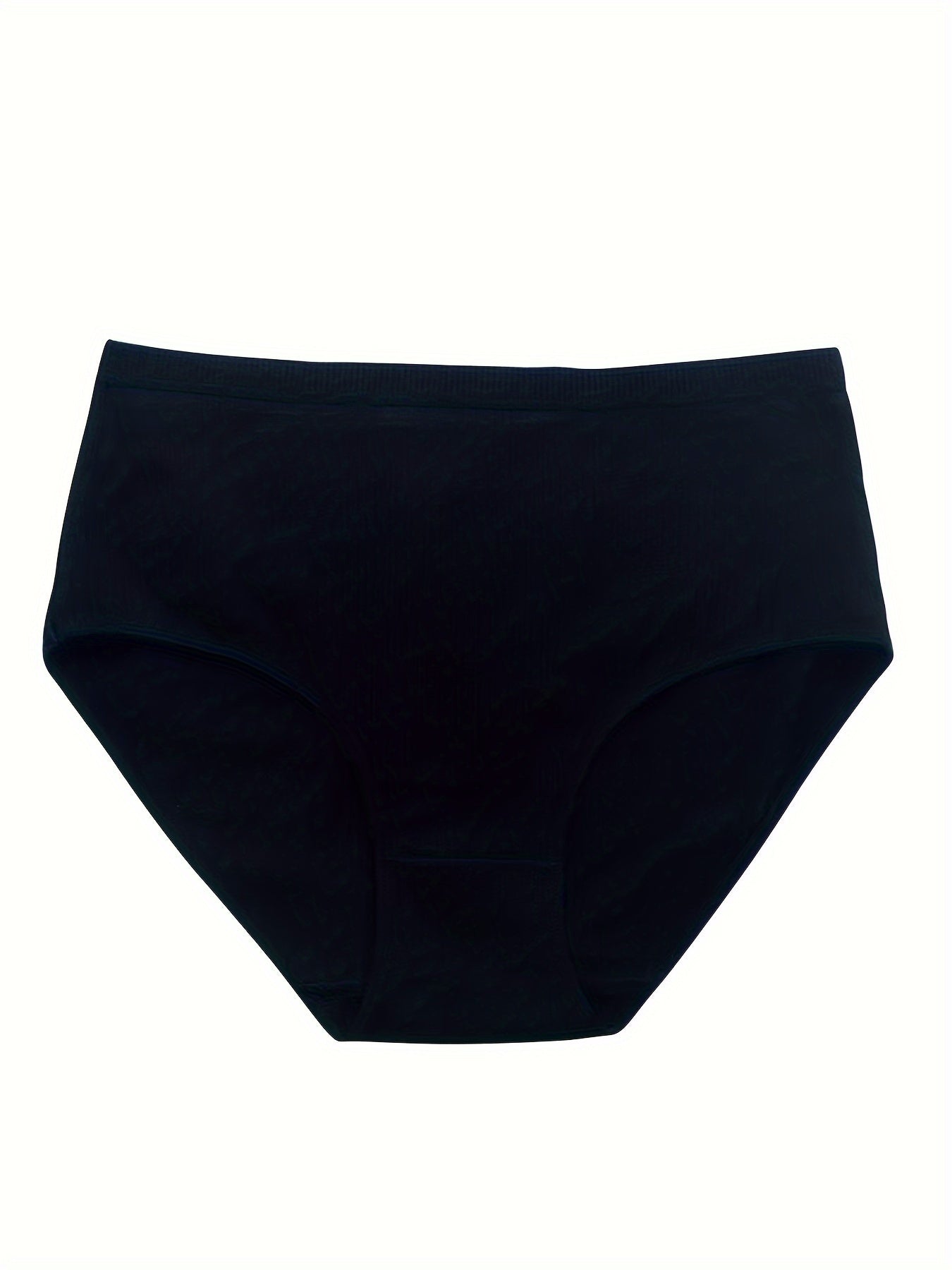 4 solid high-rise briefs, comfy and stretchy underwear for women