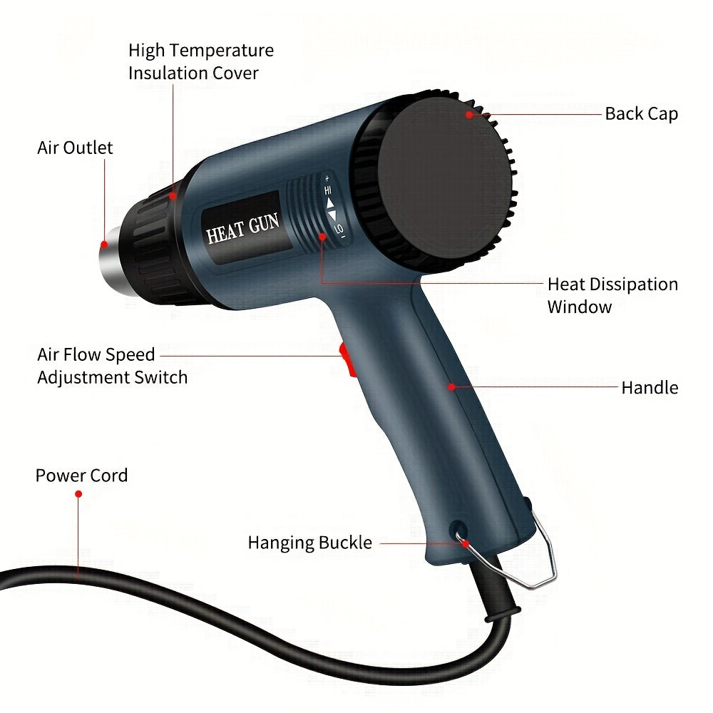 Handheld 866A welding hot air gun for bending, forming, plastic drying, and thawing.