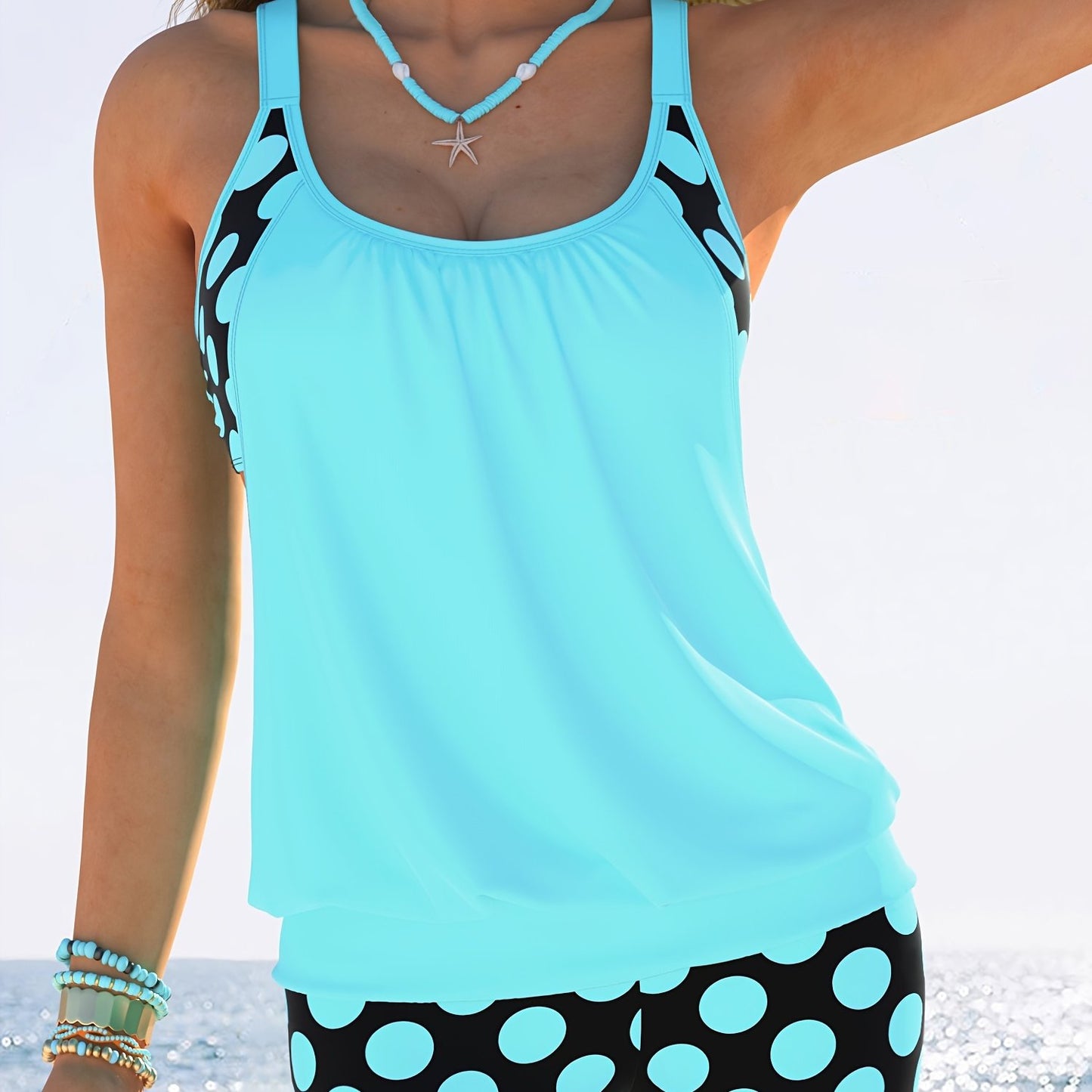 Polka Dot Tankini Set for Women