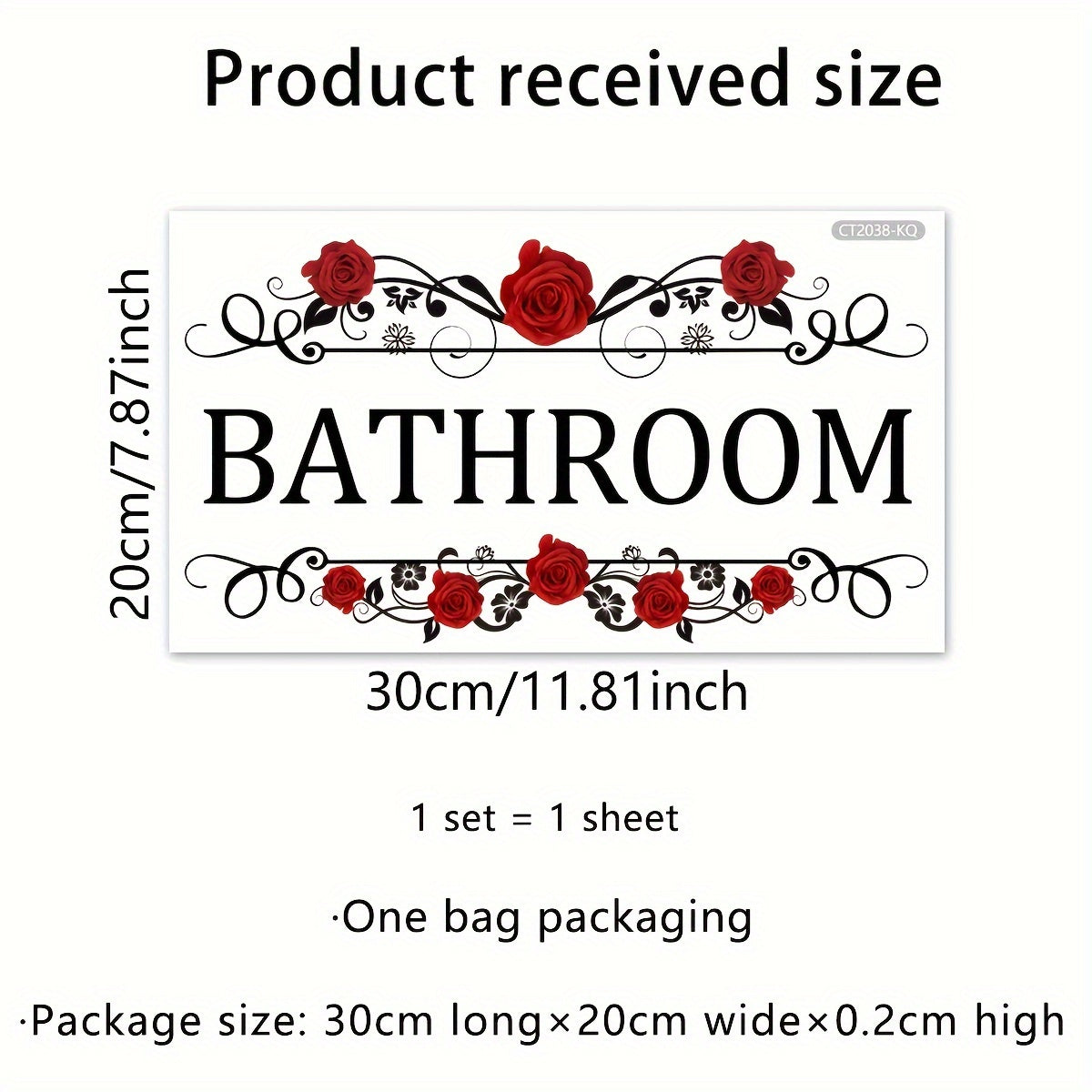 Elegant Rose Vine Mirror Decal with Charming English Slogan - Self-Adhesive PVC Wall Sticker perfect for Bathroom and Bedroom Decoration, 5mil Thickness