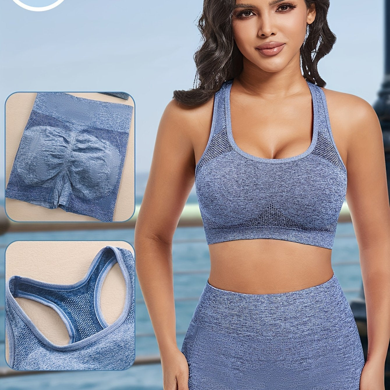 Fast-drying yoga sports underwear set for women, featuring shockproof and moisture-absorbing bra and panties.