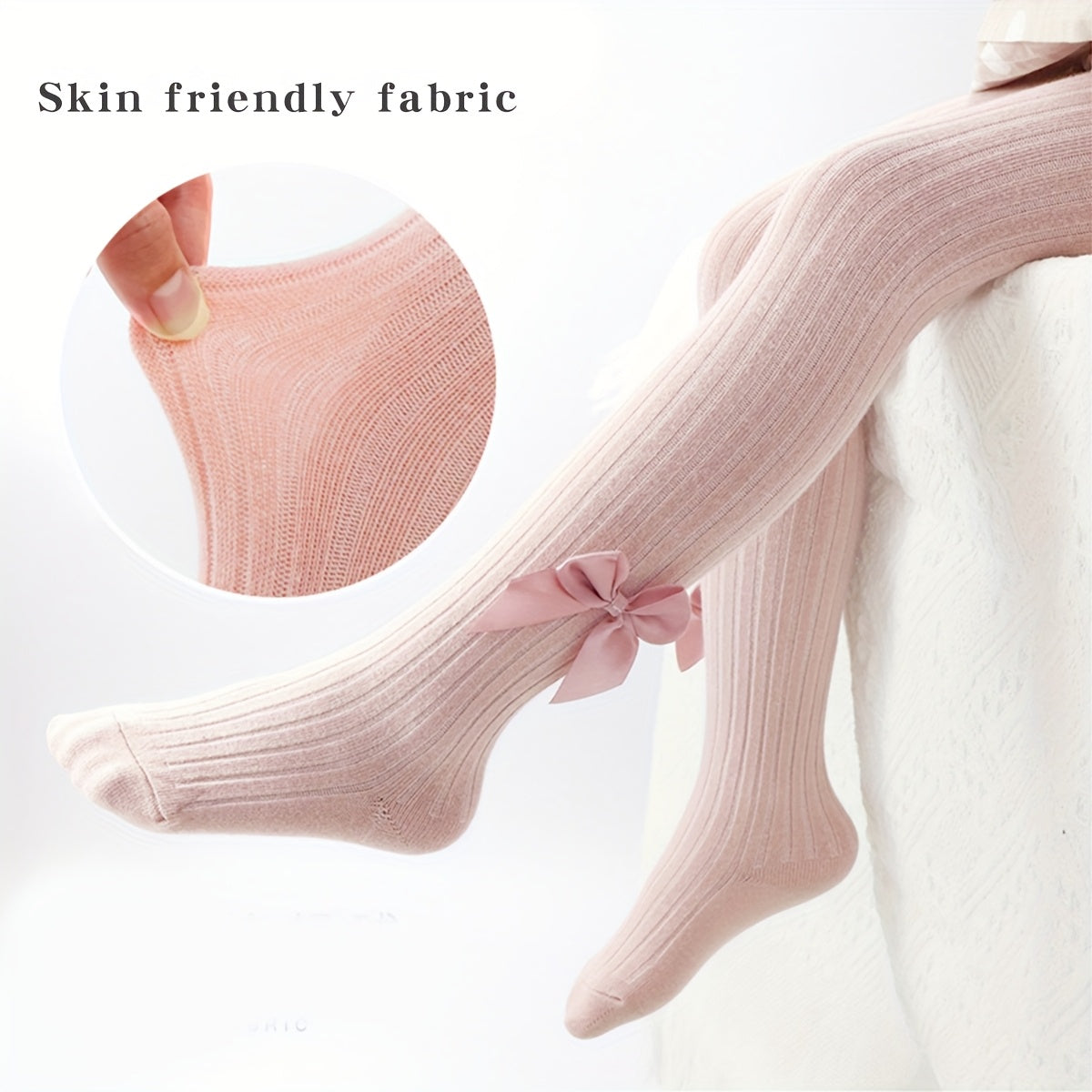 1 Pair of Girl's Comfy Knitted Pantyhose - Soft, Breathable, Slim-fit Socks for Outdoor Activities and Everyday Wear