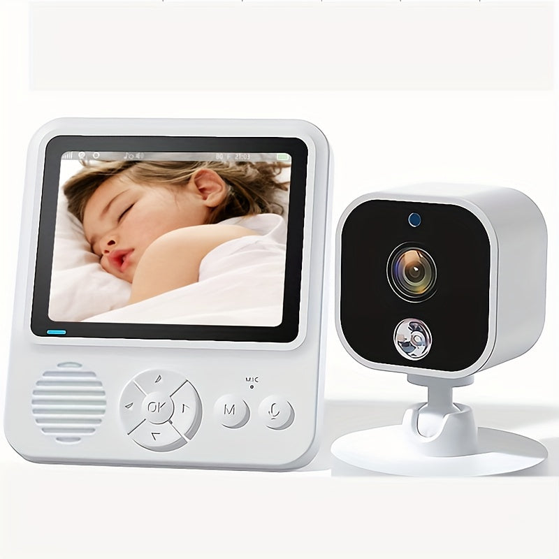 Upgrade Your Viewing Experience with a High-Definition Monitor featuring Voice Intercom and Temperature Display. Stay Safe with Real-Time Monitoring, 1500mAh Rechargeable Battery, and Cry Alarm Camera. The Perfect Holiday Gift for Christmas, Halloween