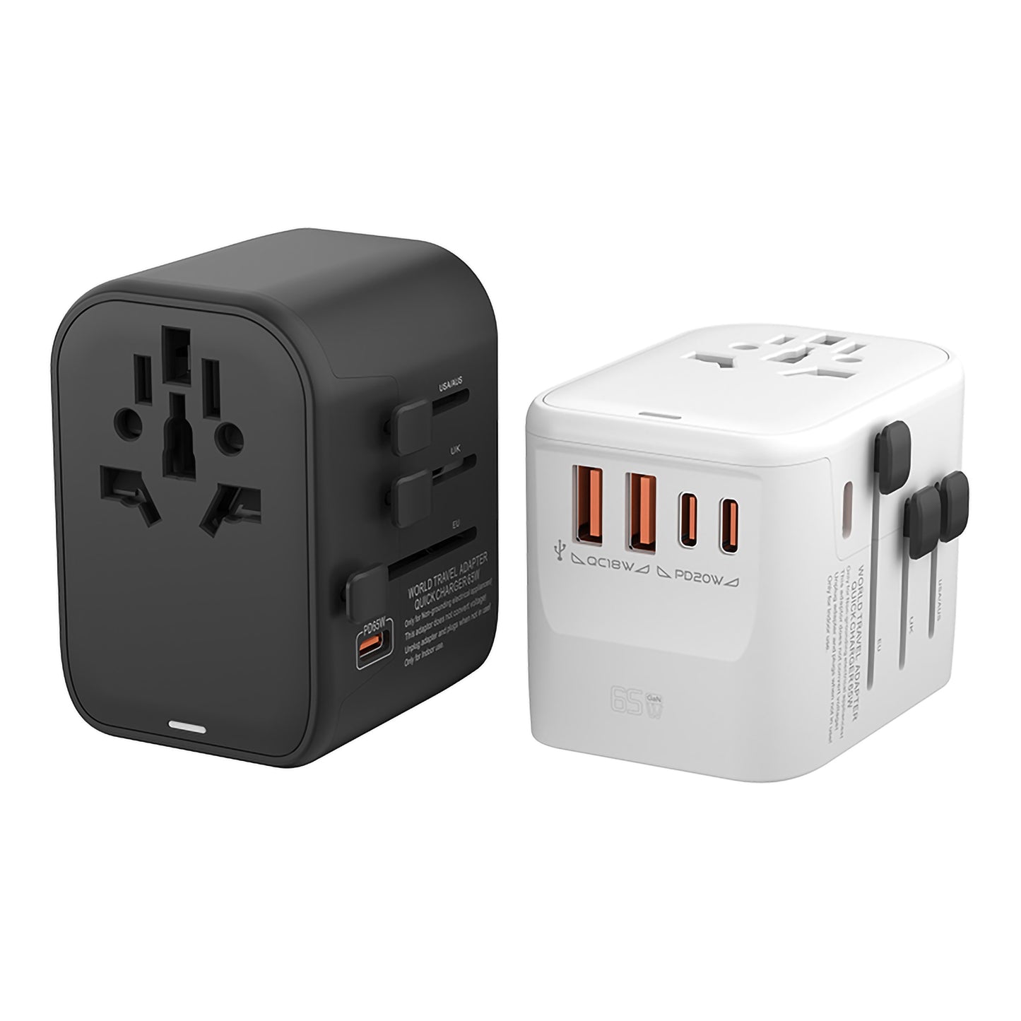 65W PD GaN Fast Charger, Type-C travel adapter compatible with multiple standards for efficient charging of mobile devices and laptops, portable.