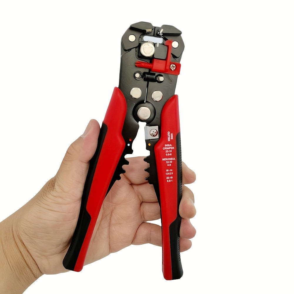 1pc Automatic Wire Stripper: Versatile tool for electrical wire stripping, cutting, and crimping.