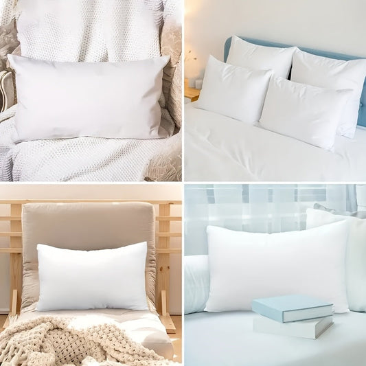 Get two sets of white pillowcases that are perfect for families, hotels, and apartments. These pillowcases provide a comfortable experience with their soft and breathable material. Made of high-quality fabric, they are suitable for bedroom, sofa, and