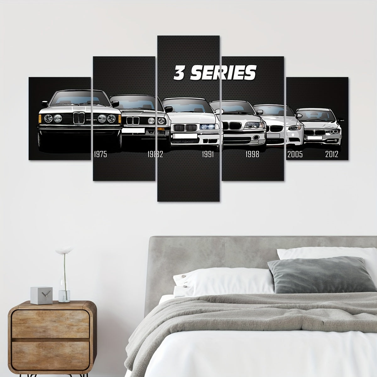 5-piece canvas poster set featuring HD racing car artwork for home decor in various rooms, made of waterproof, odorless material without a frame. Perfect gift for friends.