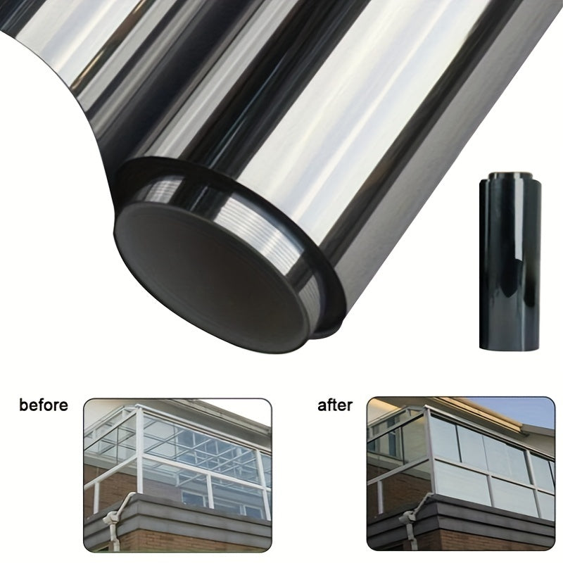 Black car window tint film roll for UV protection, measuring 300cmx50cm/118.11inx19.69in, suitable for both cars and homes.