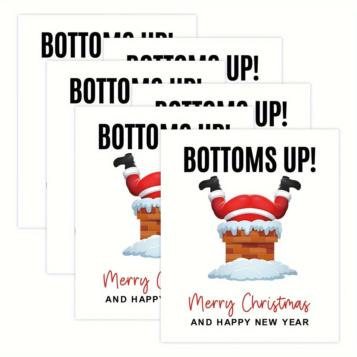 6 Christmas wine bottle labels for a fun holiday gift, available in white, red, and black.