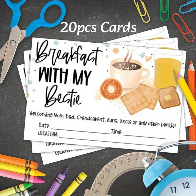 20 invites for a breakfast with my best friend at Preschool's Mother's Day Out event.