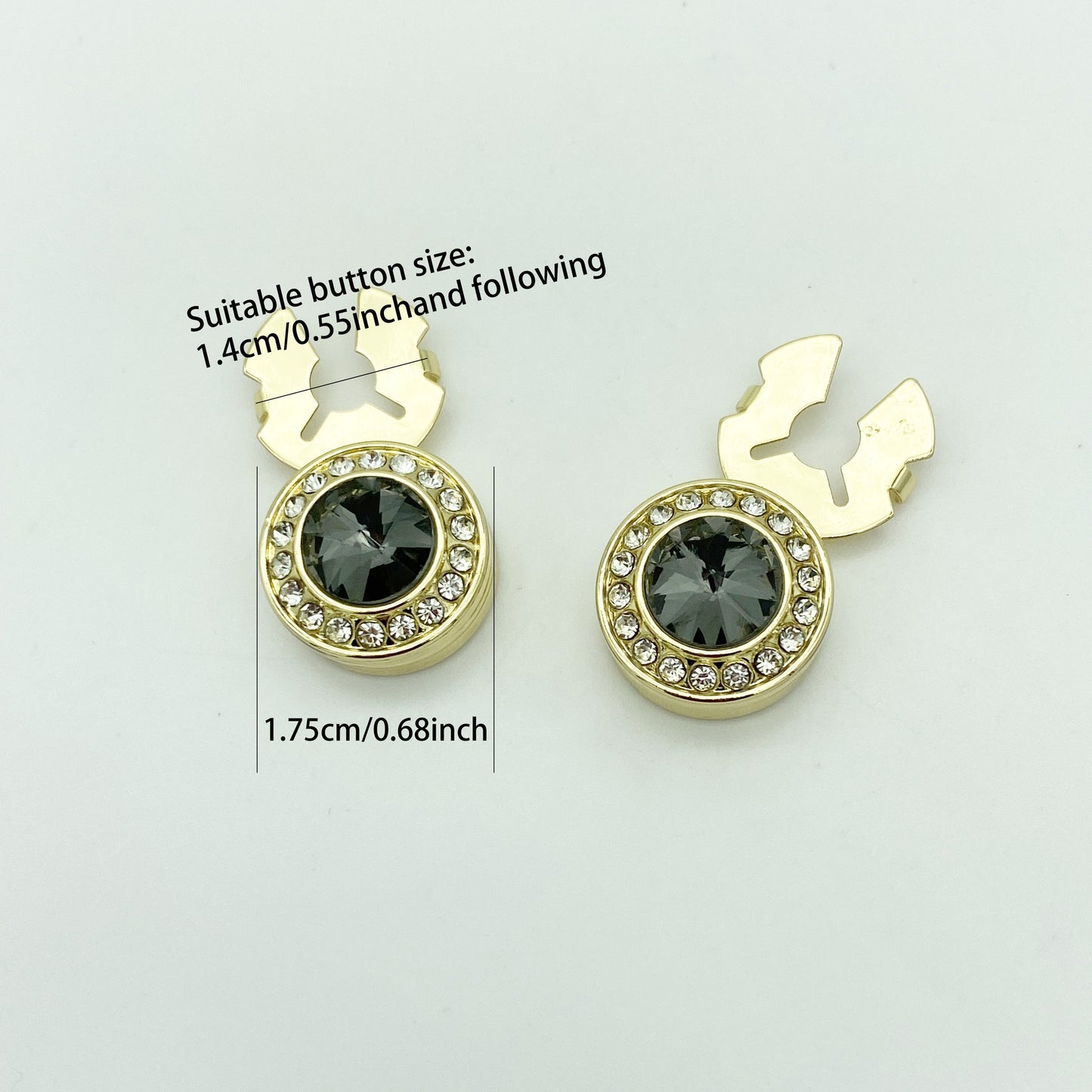 Stylish Set of 2 Button Covers - Shimmering Rhinestone Cufflinks for Both Men and Women, Suited for both Formal and Casual Outfits, Great for Gifting on Special Occasions