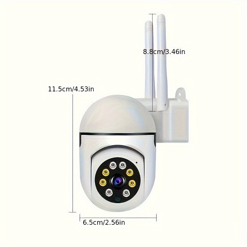 One wireless security camera with a built-in projector, featuring 1080p HD resolution. Easily connect to Wi-Fi and powered by USB. Offers 240p resolution, simple Plug & Play setup, no need for batteries. Ideal for both business and home surveillance