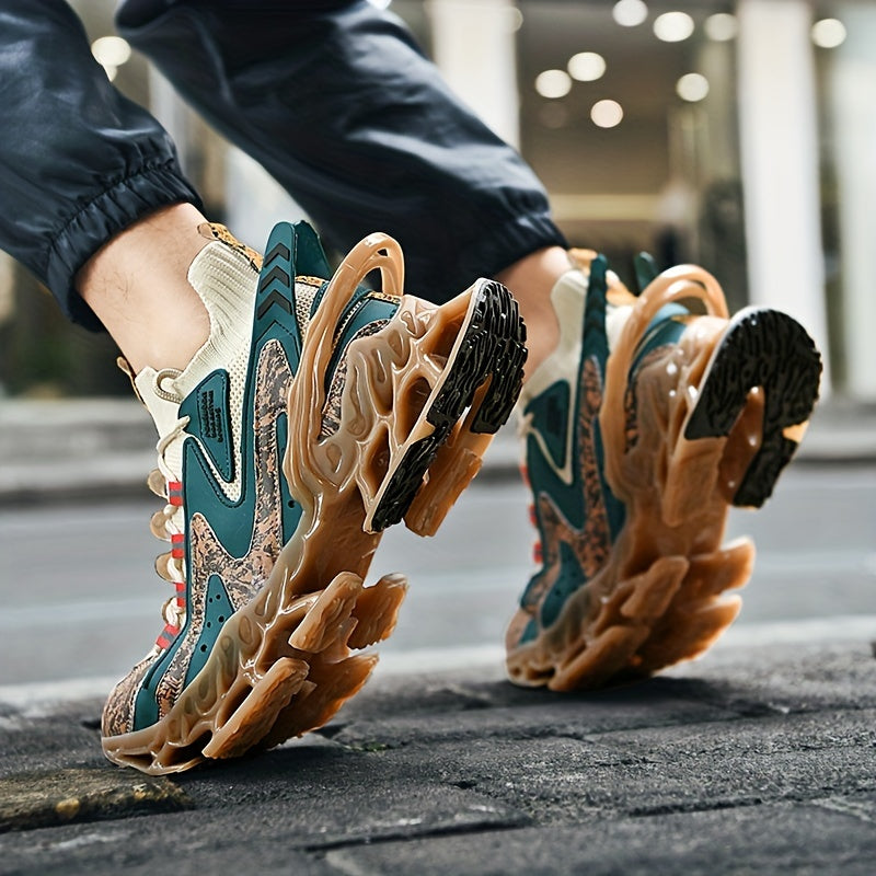 Stylish, Colorful Chinese Landscape Lace Up sneakers for Men Ideal for Casual Outdoor Walks