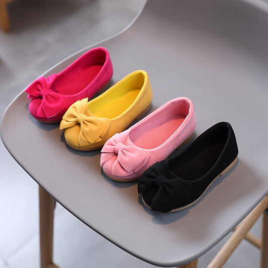 Stylish Bowknot Slip On Flats for Girls, Lightweight and Breathable, Perfect for Parties, Weddings, and School Performances