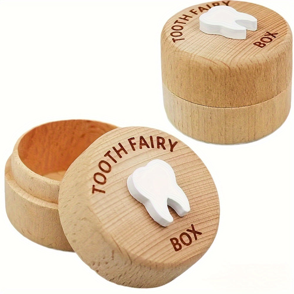 Wooden Tooth Fairy Box for collecting and storing baby teeth, or fetal hair.