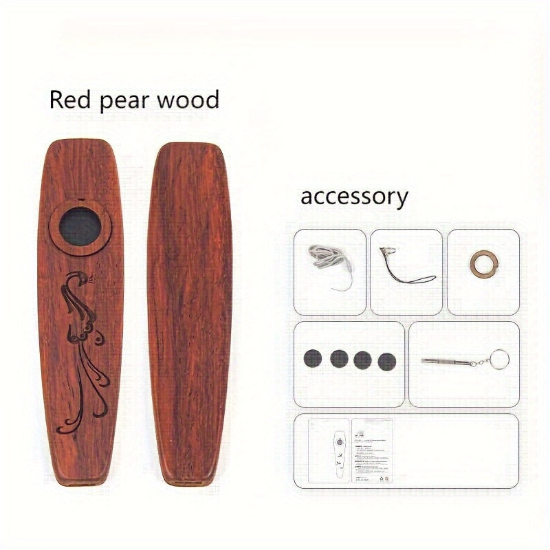 Walnut and red pear wood kazoos - easy to play musical instruments