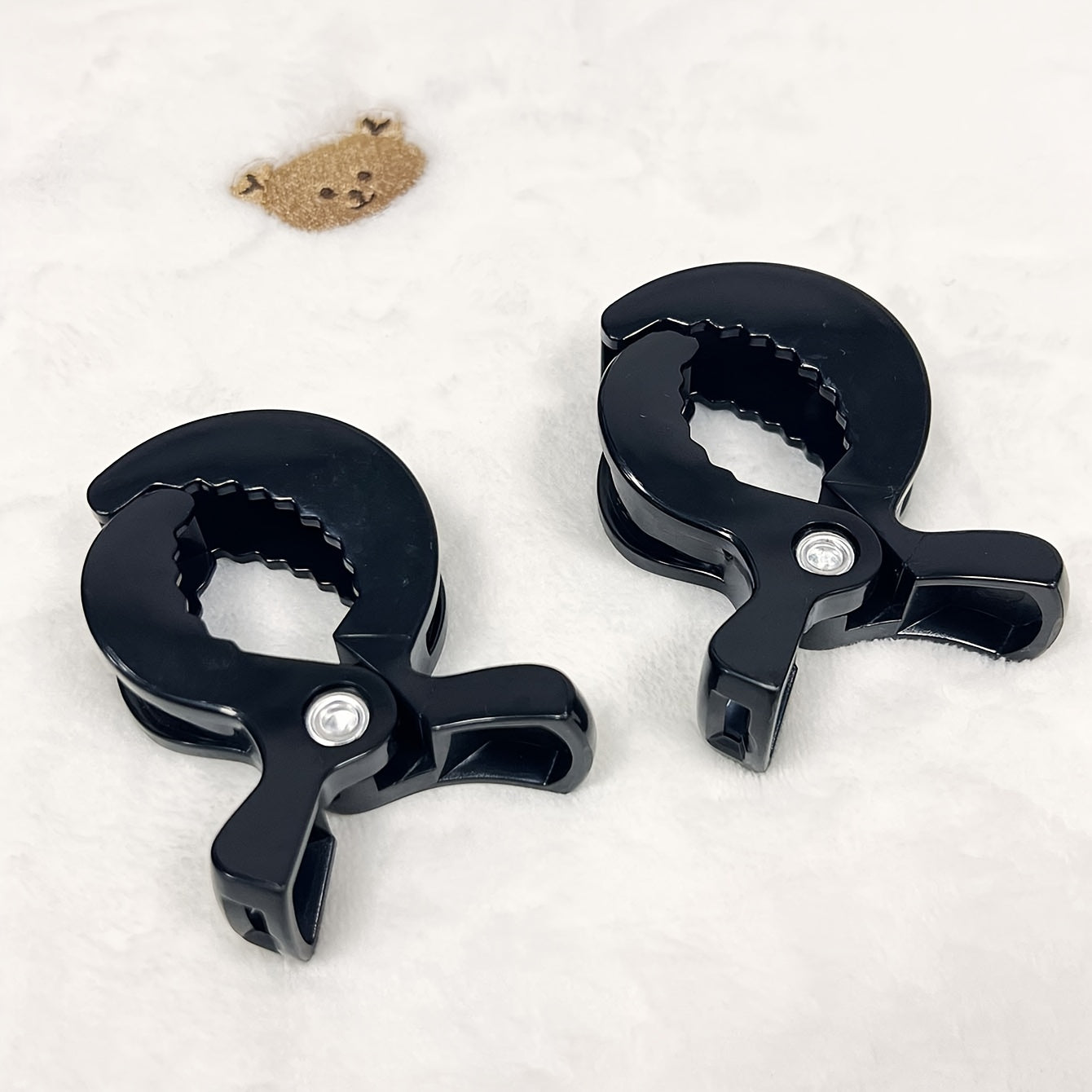 Set of 2 Black Stroller Blanket Clips - Made from Strong ABS Material, Ideal for Strollers and Other Accessories