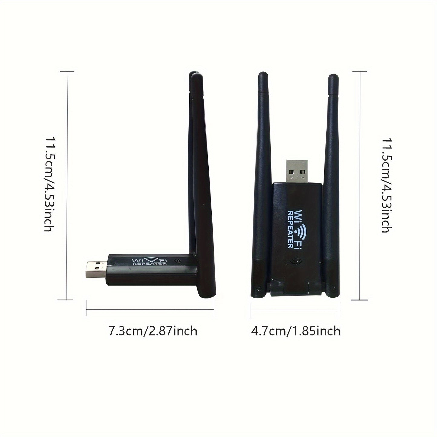 Wireless Repeater Extender boosts WiFi signal for upstairs and downstairs areas with dead spots, providing 300Mbps network speed.