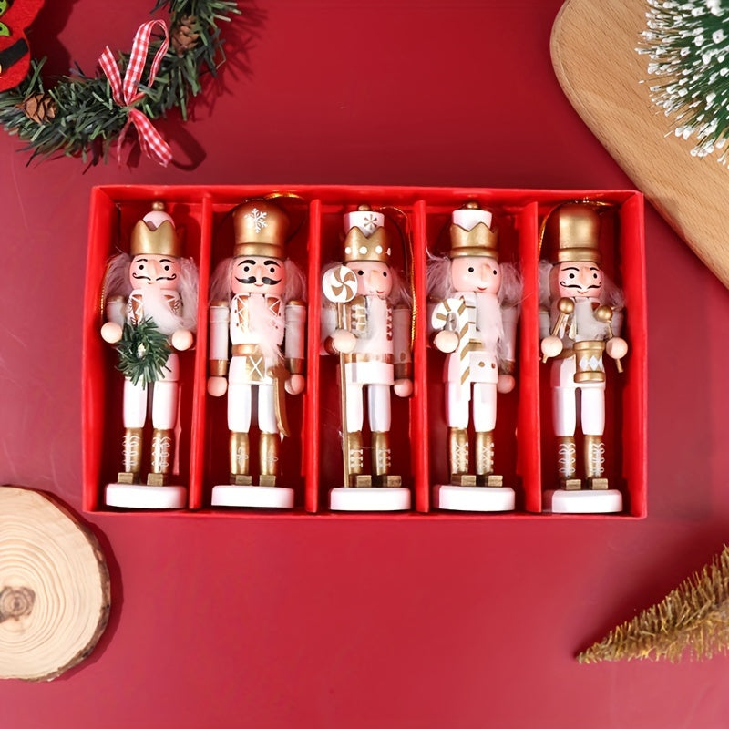 Wooden Nutcracker Soldier Ornament - 11.99cm Festive Christmas Decor for Tree or Tabletop, Ideal Christmas Tree Decoration