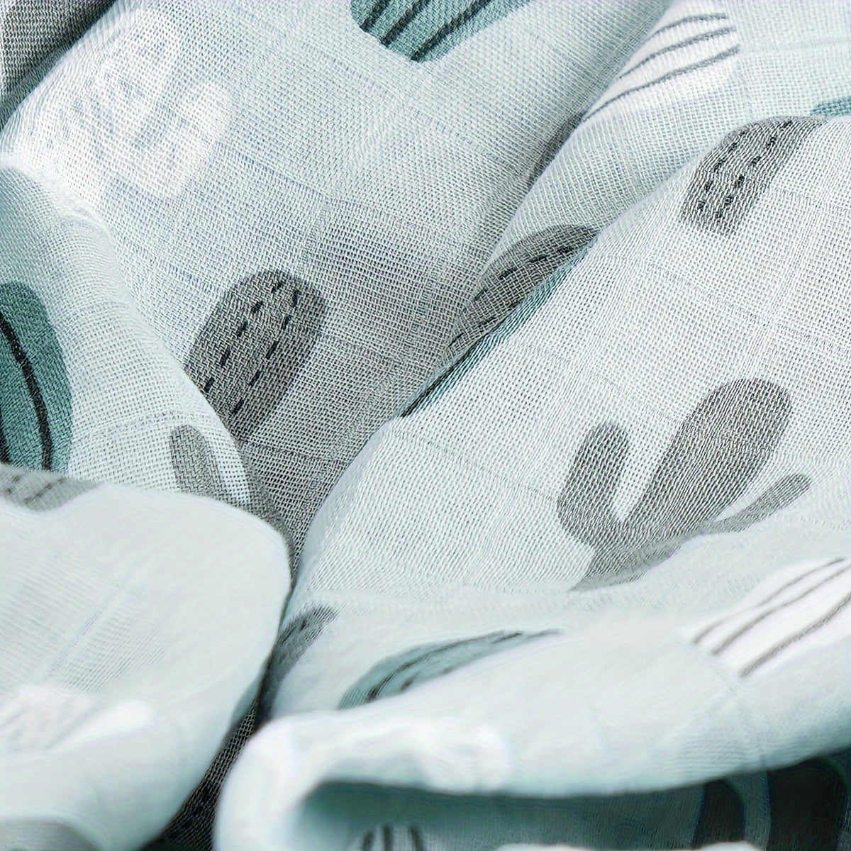 Versatile Soft Bamboo Swaddle Blanket for Kids - 2-Layered with Plant Print, Ideal for Bath Time, Sleep Time, Stroller Cover & Playmat, Easy to Clean in the Washing Machine