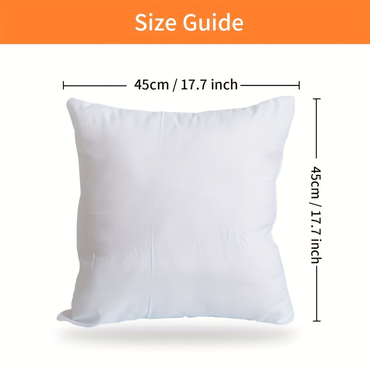 1pc White Fabric Throw Pillow Core, Soft and Fluffy, Ideal for Home Decor, Bed, Couch, Sofa, or Car Bedroom.