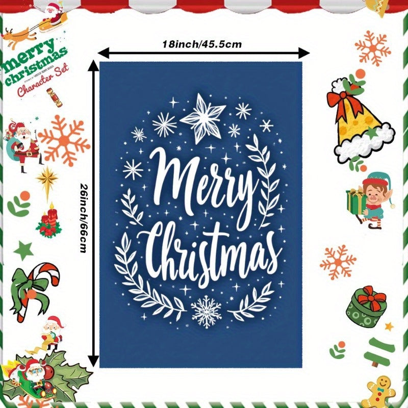 1 piece of tea towel measuring 18 by 66.04 cm, featuring a Christmas wintertime design. Merry Christmas kitchen decoration with soft fabric, perfect for Christmas decorations. Item code: RKWGU