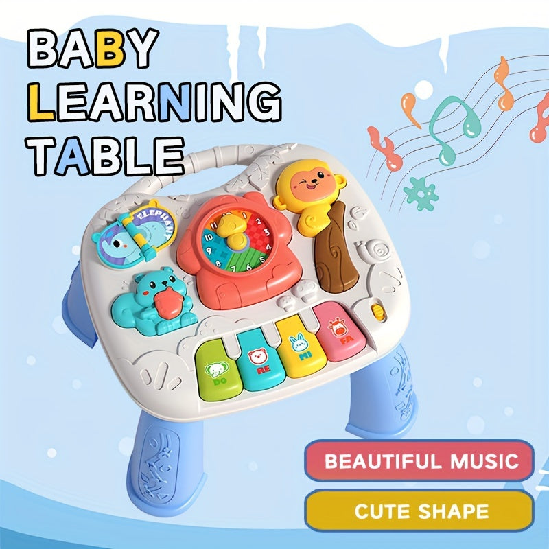 Interactive Toy Game Table for Infants and Toddlers Over 18 Months, Promoting Curiosity and Creativity with Music and Lights to Support Cognitive Development.