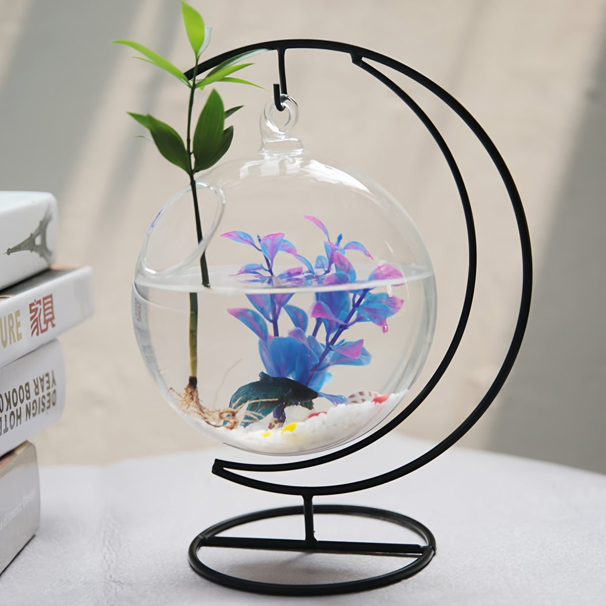 2 Glass Fish Tanks for Betta Fish and Home Decor