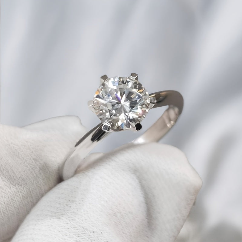 Stylish Vintage 10CT Ethically Sourced Moissanite Engagement Ring, crafted with S925 Sterling Silver and 18K Gold Plating, featuring a Synthetic November Birthstone. Perfect for Weddings, Special Occasions, and as a Thoughtful Christmas Gift. Suitable