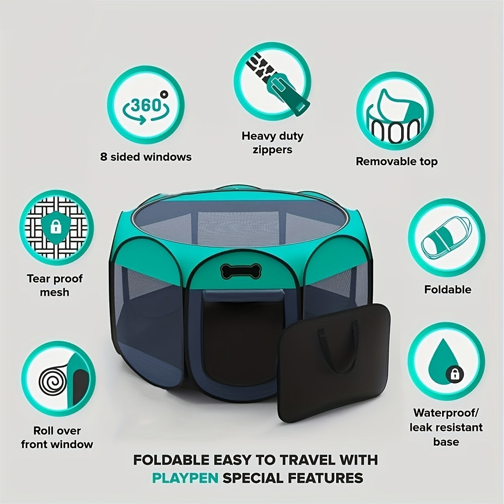 Portable, waterproof, foldable pet cage - take your pet anywhere!